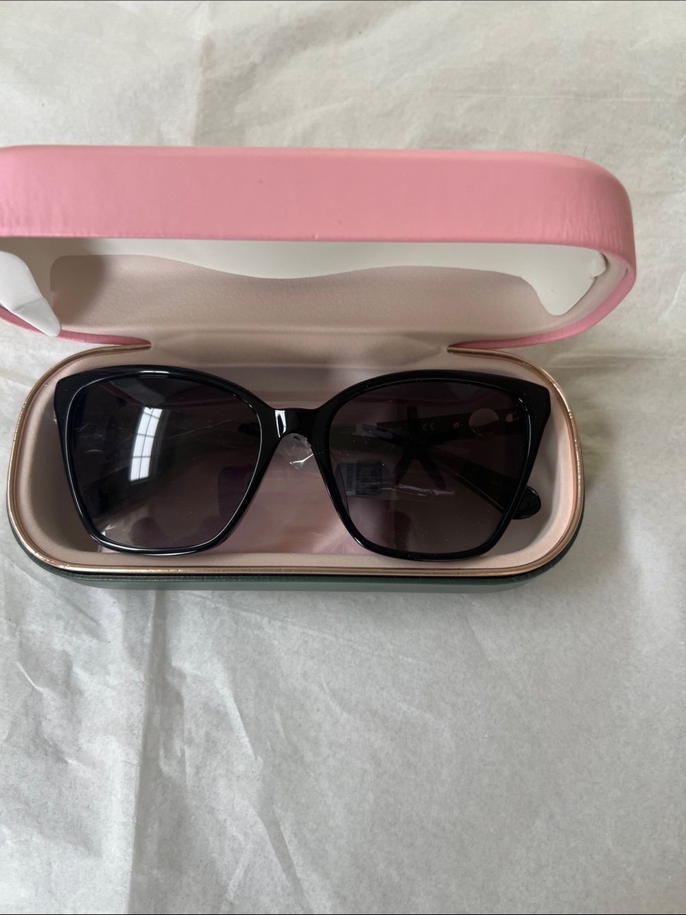 $160 Kate Spade New York Women's Black Cat Eye Sunglasses Shades Size 56-17-140